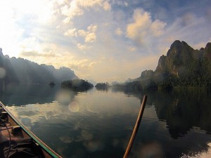 View from floating bungalow Khao Sok