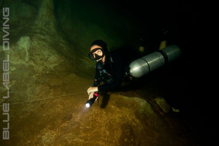 sandy in a cave