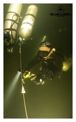 Sidemount training in a cave